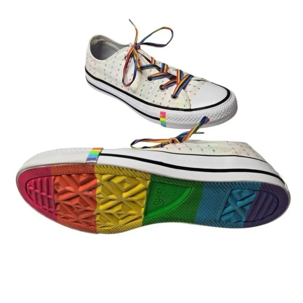 Converse Chuck Taylor All Star Ox Pride Pattern Rainbow Low Top Sneakers W6 M4